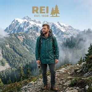 Vintage REI "Switchback" Hooded Rain Parka